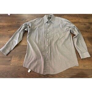 Bill Blass Mens Dark Gray Long Sleeve Button Front Shirt Size 16.5 34/35